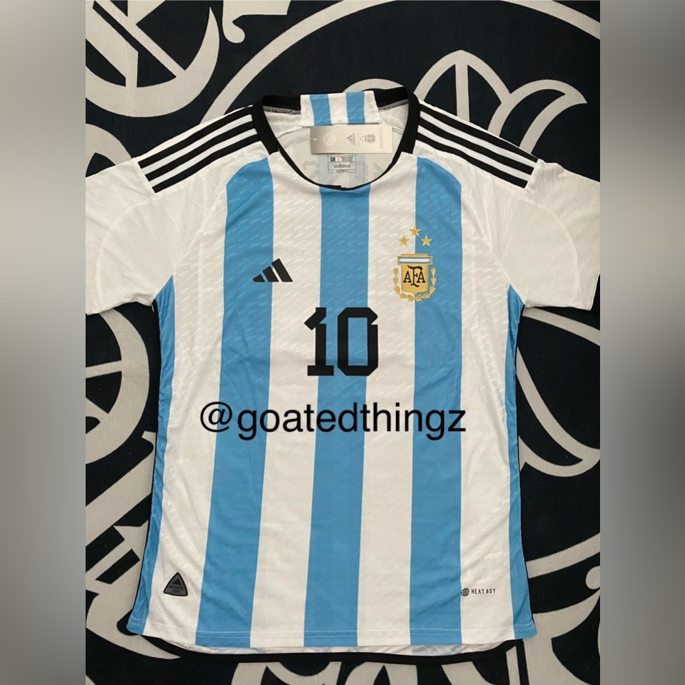 Adidas Argentina FC 2022 2023 Player Version Lionel Messi #10 World Cup Jersey